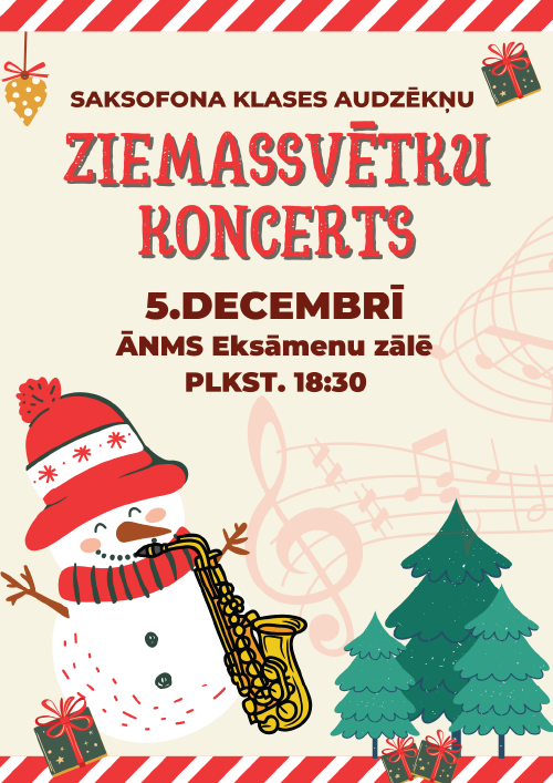 Saksofona klases audzēkņu Ziemassvētku koncerts